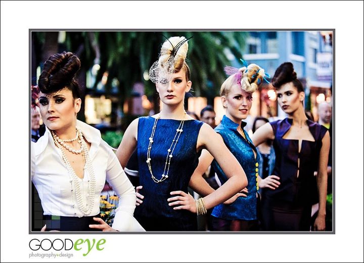 Female model photo shoot of MakeupByArleneColeman in Fashion Night Out - SF Shirt Company @ Santana Row - Sept 8, 2011