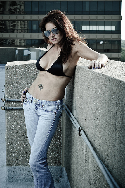 Female model photo shoot of Lezli D in Rooftop Dallas