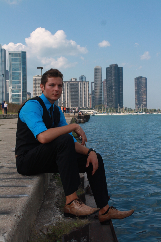 Male model photo shoot of Mihai Tatu in Lake Michigan Chicago