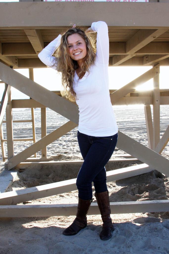 Female model photo shoot of Heather  Leigh in Newport Beach
