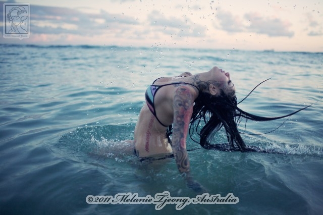 Female model photo shoot of Mandy Garcia Tattoo in Kahala, Honolulu, Hawaii