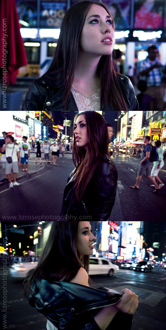 Female model photo shoot of Liz Van Bokhoven and Stephanie Scutari in Times Square, New York