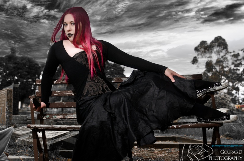Female model photo shoot of thedeathvalleygirl by GRB Images in rookwood cemetery