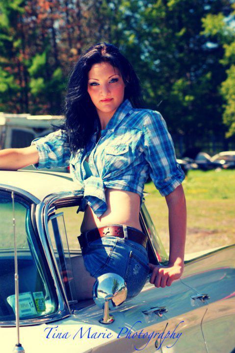 Female model photo shoot of Lissa Tanksley by Tina Marie Photography in Junkyard