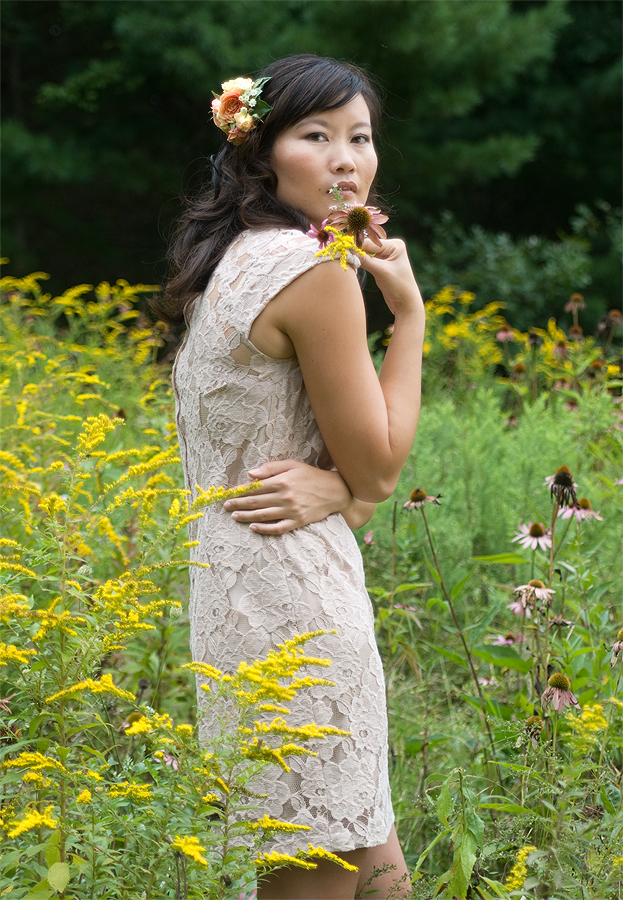 Female model photo shoot of June Huang by Stephoto Photography in Sturbridge, MA, makeup by Christy Lavallee