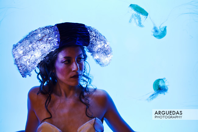 Female model photo shoot of Kwong Hui yee by Johnny Arguedas in new england aquarium, hair styled by Ashley Sexton