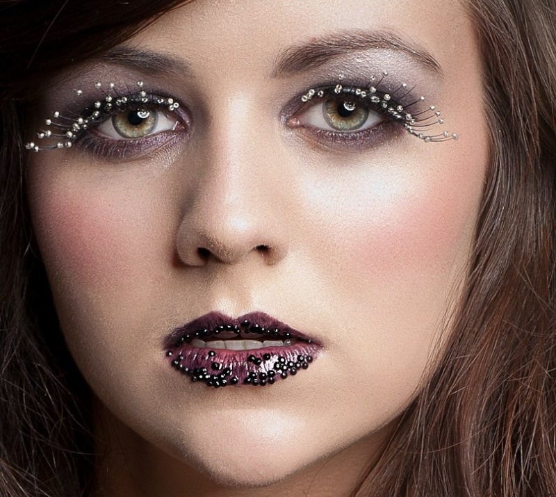 Female model photo shoot of purplehaze make up 