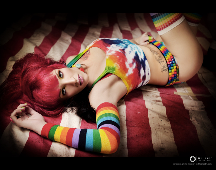 Female model photo shoot of Rainbow Rage