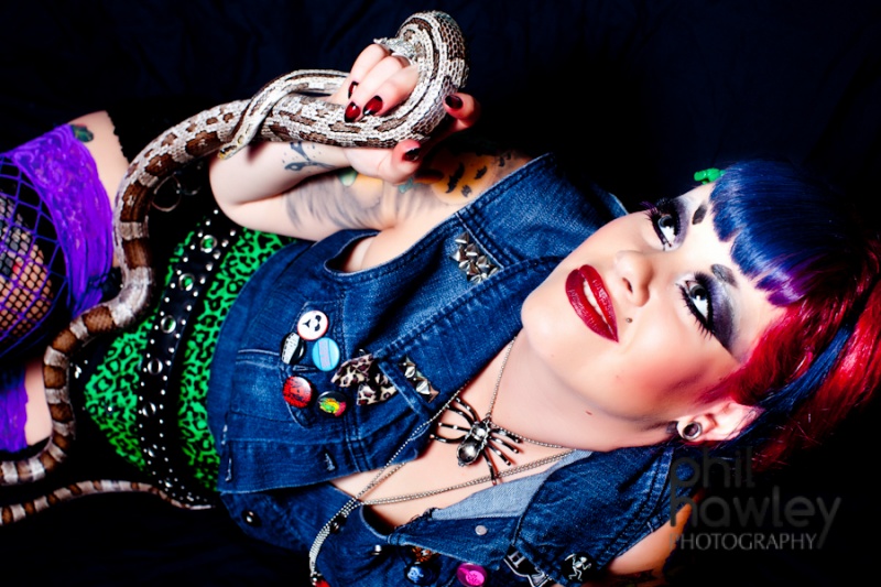 Female model photo shoot of CannibalRed by PhilH, makeup by Titchmarsh Artistry