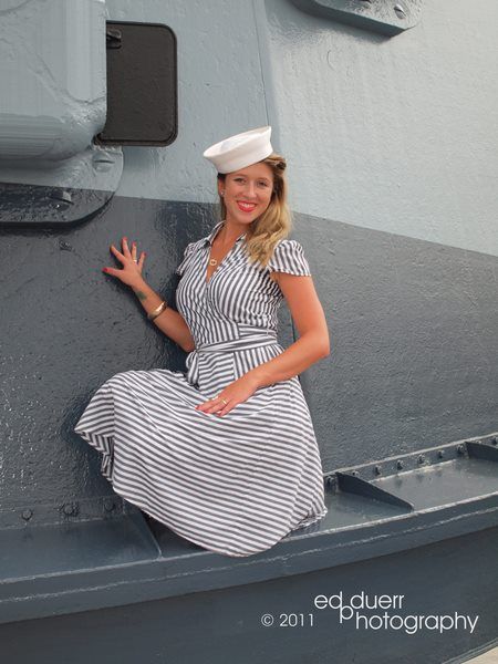 Female model photo shoot of kayc jones in uss battleship NC