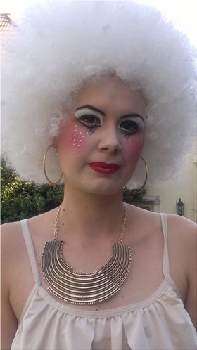 Female model photo shoot of glamorous face efx in melbourne