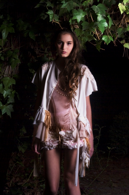 Female model photo shoot of luster clothing
