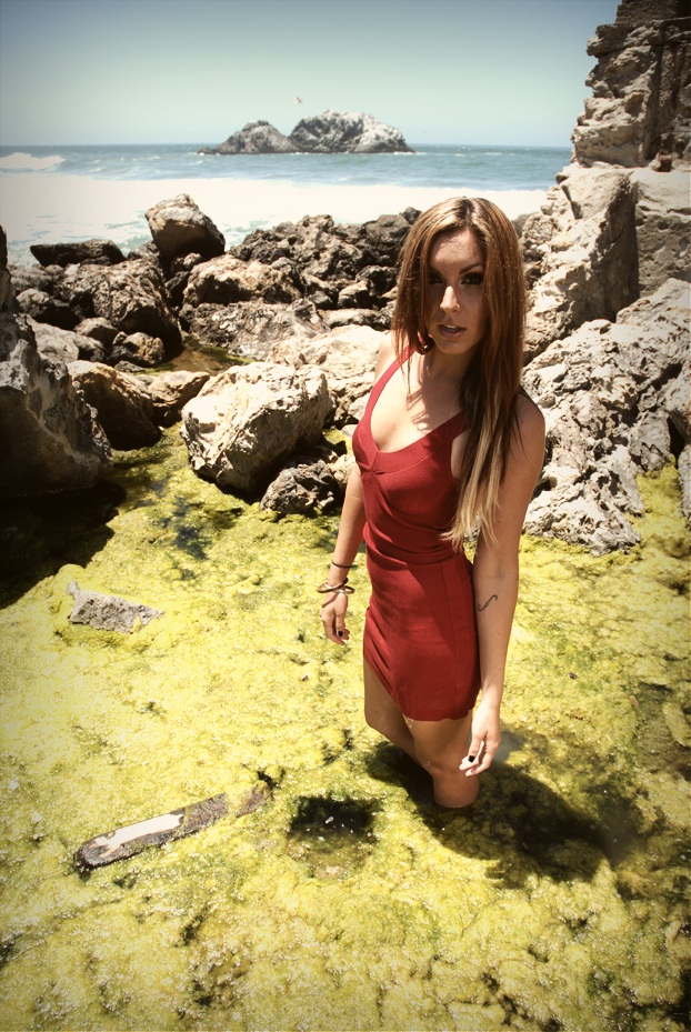 Female model photo shoot of Nicole Riw in Sutro Baths, San Francisco