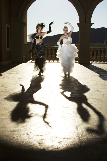 Female model photo shoot of Ashley Heminger, Alyssa bresee and Haley Herdman in Lake Las Vegas, clothing designed by Kitt Leau