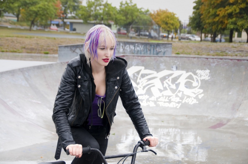 Female model photo shoot of KateO by Malcolm Ray Photography in Vic West Skate Park