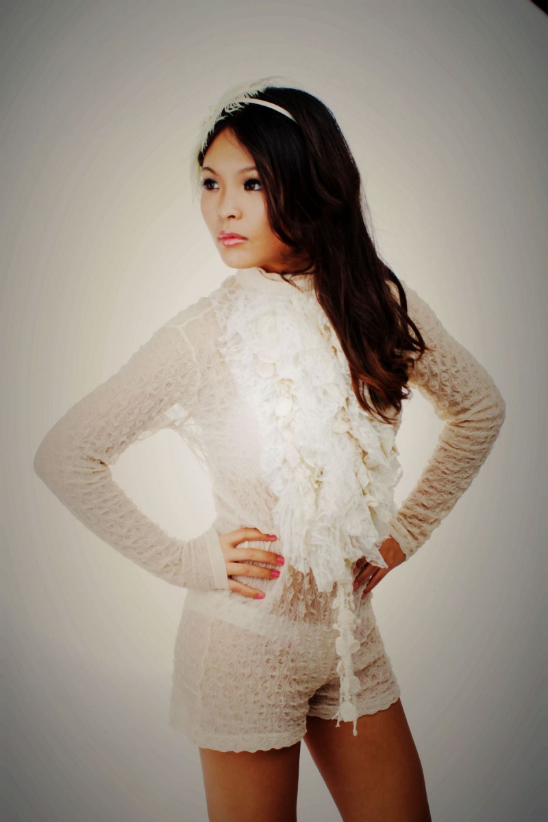Female model photo shoot of Freyaa Jin, clothing designed by Sinh