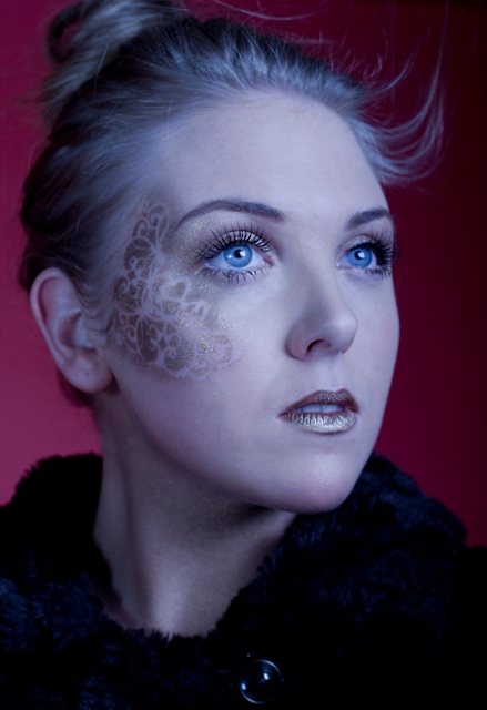 Female model photo shoot of SarahFoley Makeup in NMTC Dublin