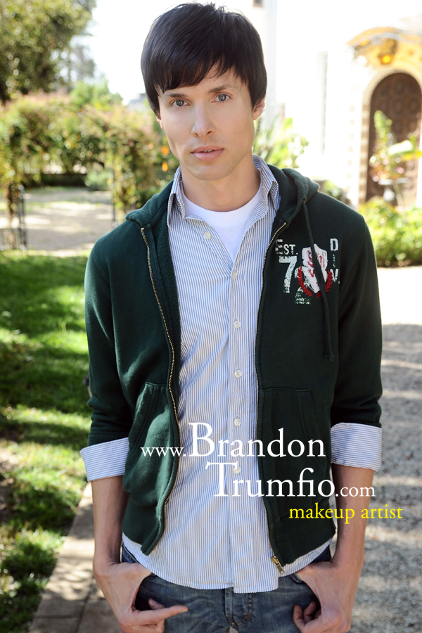 Male model photo shoot of Brandon Trumfio in Los Angeles, makeup by Brandon Trumfio