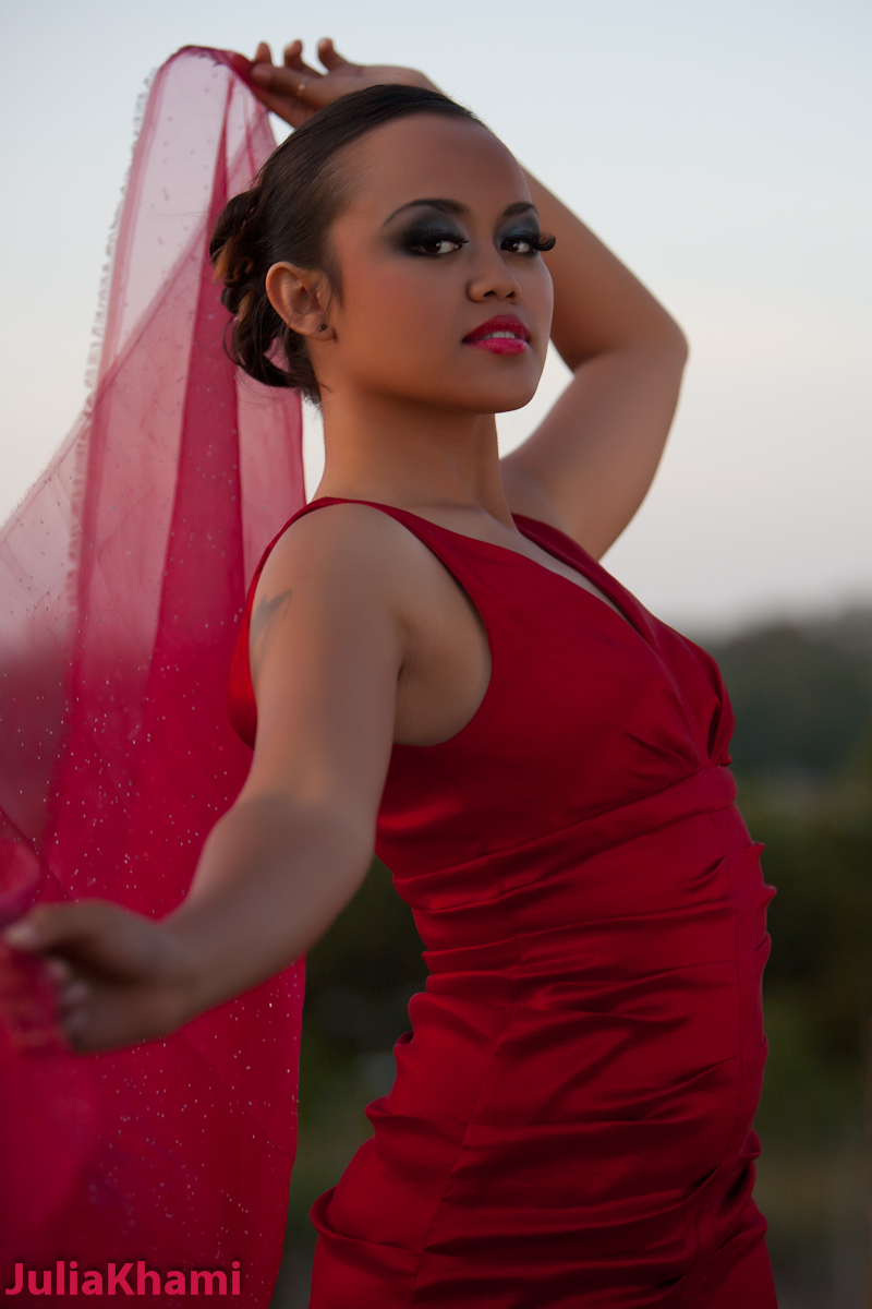 Female model photo shoot of Rose Bee by Julia Kh Phototography in Irvine,CA, makeup by Veroniquek makeup