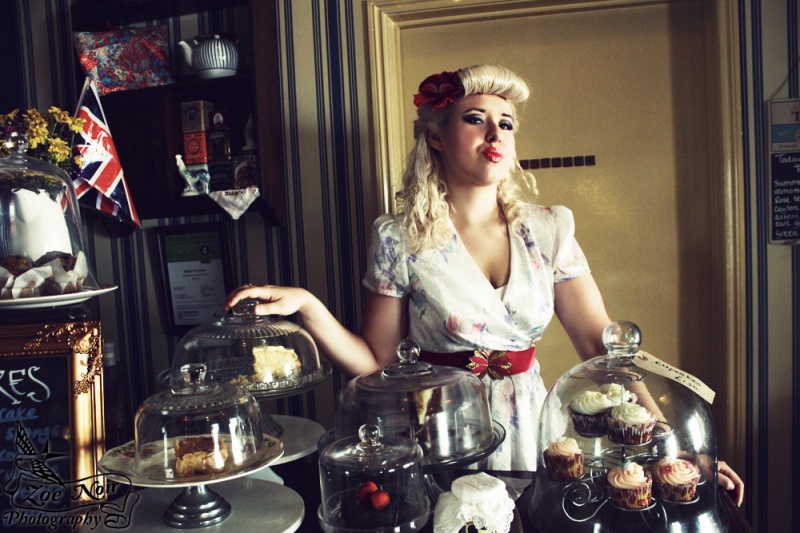Female model photo shoot of Why So Serious Photos in Biddy's tea room, Norwich
