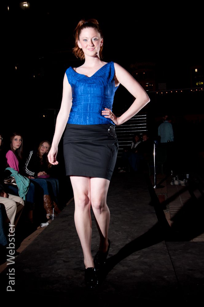 Female model photo shoot of GunsandHorses and Kelsey Andrews in Premiere Fashion Show 2011