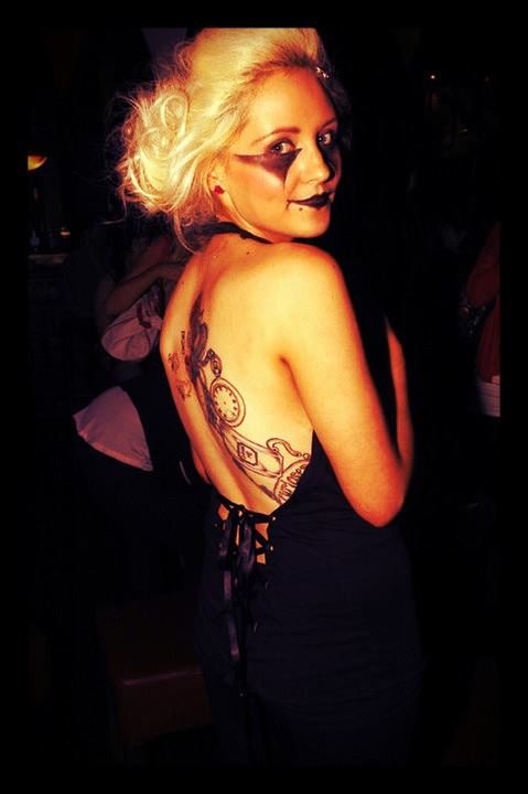 Female model photo shoot of steffiburg in joker tattoo show belfast