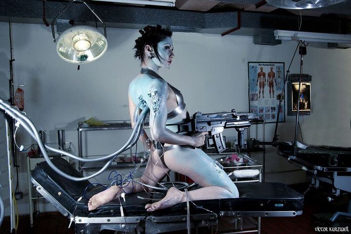Female model photo shoot of Agnieshka MakeUp in Nuclear Bunker London