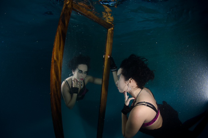 Female model photo shoot of Kit Kat Makeup Design and Jennifer-Evie by Leigh Dunne Underwater