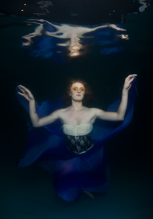 Female model photo shoot of Kit Kat Makeup Design and Kimber Ley  by Leigh Dunne Underwater