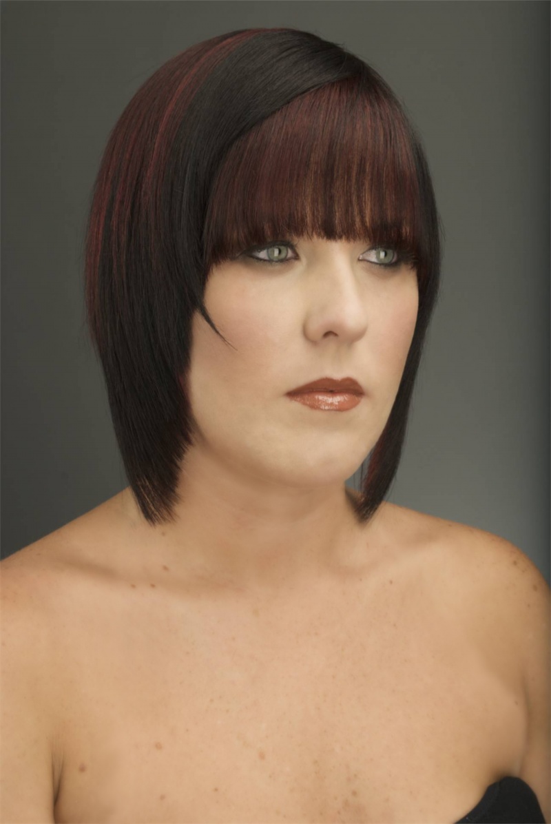 Female model photo shoot of Stacey Inouye in on the fringe hair design