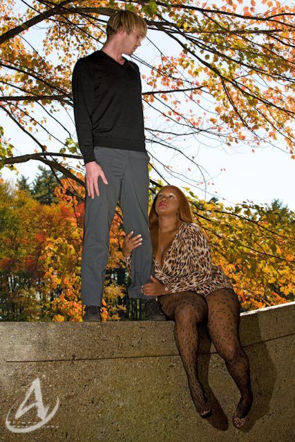 Female and Male model photo shoot of Plus Model Shen B and Chrystian Jacobs by Allure Photography - MA