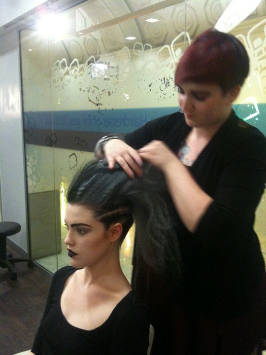 Female model photo shoot of Kristy Furniss in Fruition Hair