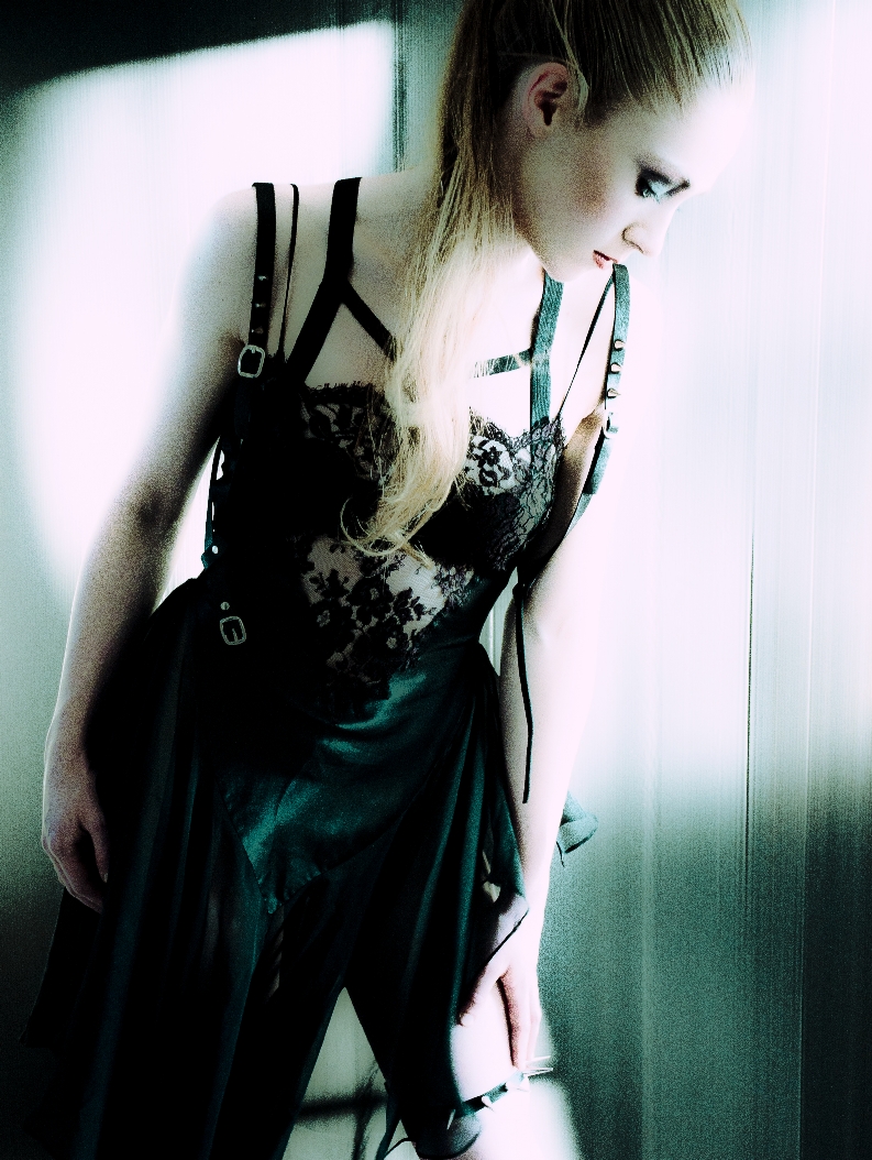 Female model photo shoot of Haute Noir by Jfoto, clothing designed by Karolina Laskowska