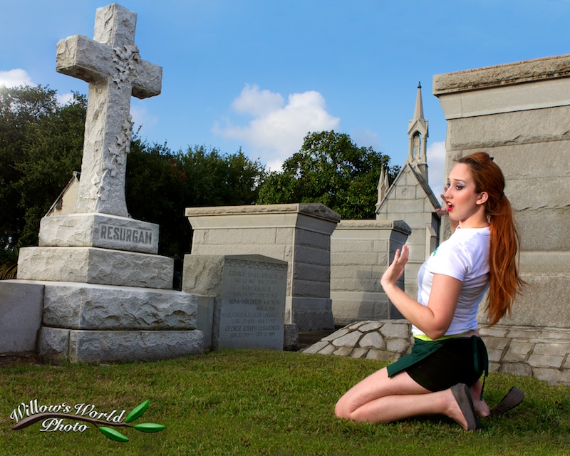 Female model photo shoot of Willows World Photo in Metairie Cemetery