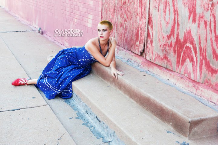 Female model photo shoot of Katy Baby Bruce in Downtown Tulsa