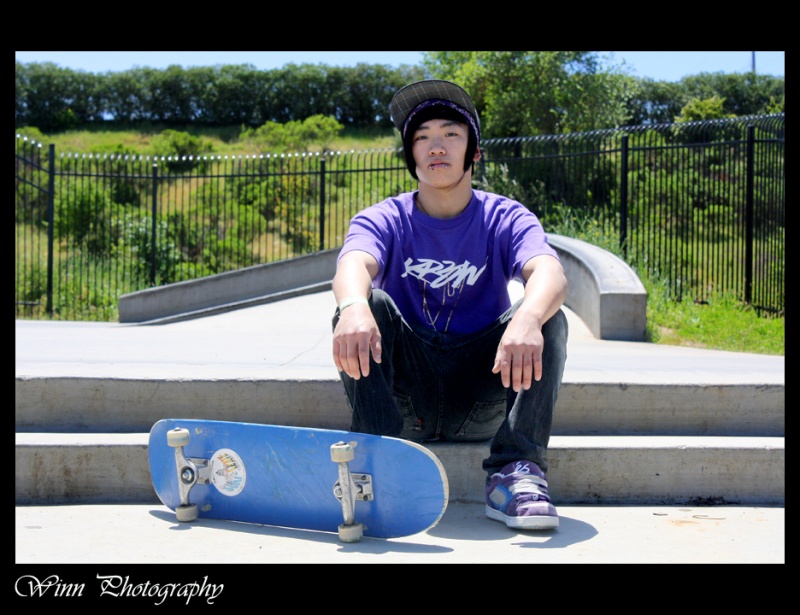 Male model photo shoot of Vincent Cun in Power Inn skate park