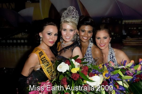 Female model photo shoot of Natasha Dwyer in Dressing the top ten Miss Earth contestants, Sydney 2009