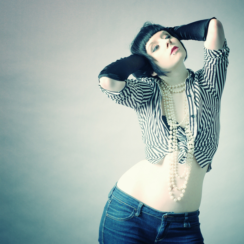 Female model photo shoot of AbnormalCutie by JustinsWork in Contrast Studio Glasgow