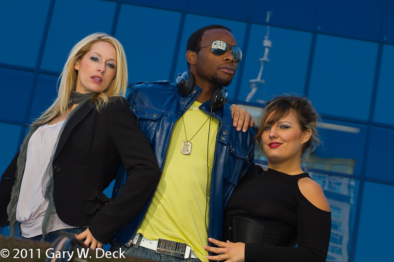 Male and Female model photo shoot of DECK, Jackie Froese and GENKAI, makeup by Kyla Charney