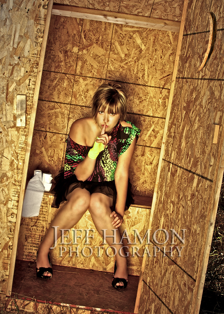 Male and Female model photo shoot of Hamon Photo and Dani_elle belle in 'an outhouse in rural Saskatchewan'
