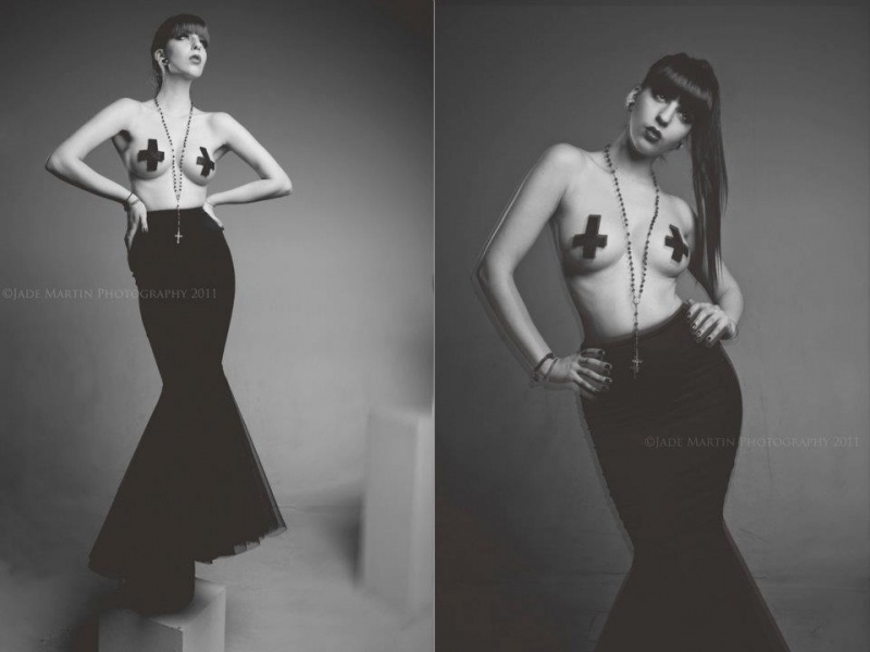 Female model photo shoot of Shona Elise by Jade Martin Photography in Sydney '11, clothing designed by Tentacle Threads