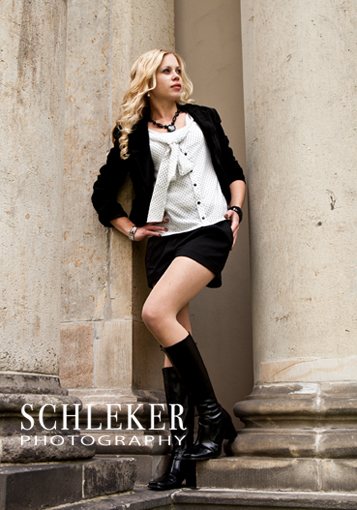 Female model photo shoot of Daniela Schleker in Königskolonaden Berlin