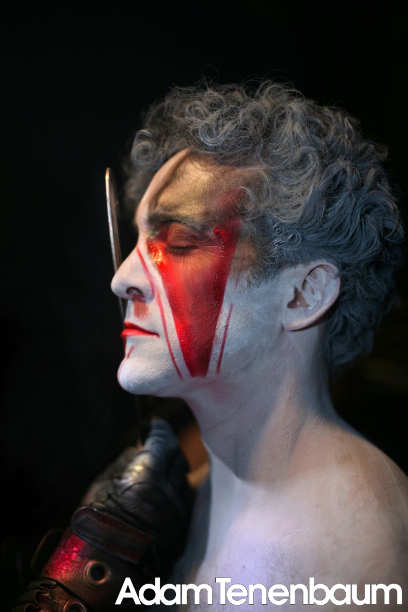 Male model photo shoot of Zal, body painted by Adam M Tenenbaum