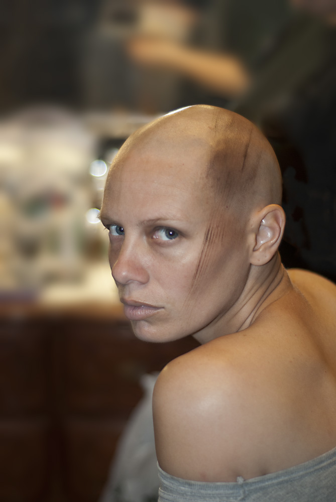 Female model photo shoot of Videl in Hesperia, CA, body painted by Lisa Berczel