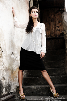 Female model photo shoot of London Photo Portfolios in Orava Castle, slovakia