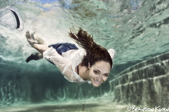 Male model photo shoot of Brandon Kuhn Photo in Underwater, makeup by Taylor Brooke Artistry 
