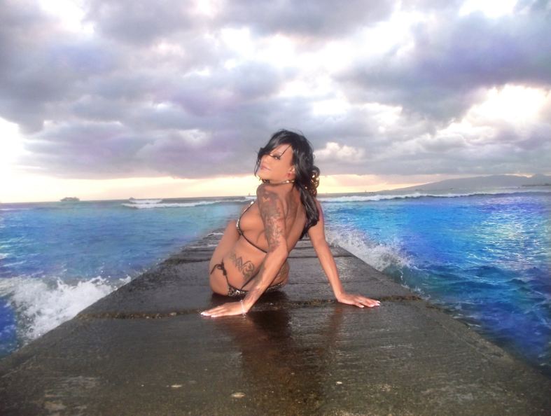 Female model photo shoot of Marie Trevino in Wakiki Hawaii