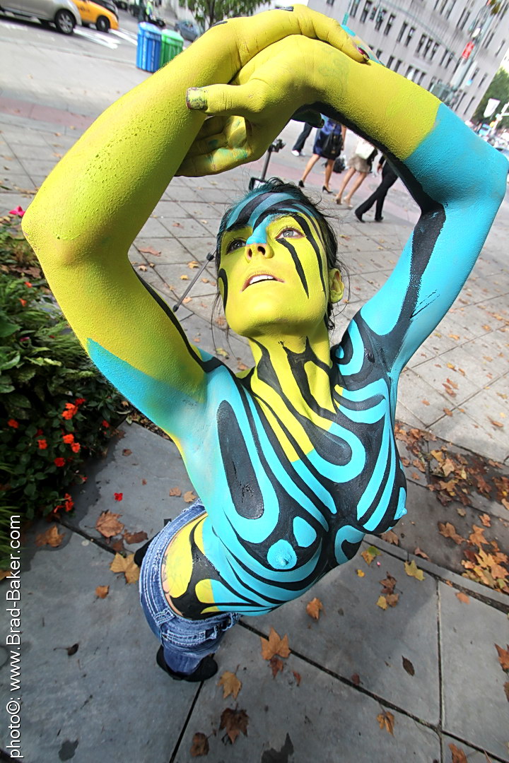 Male model photo shoot of Brad Baker X-FX in NY State Courthouse, body painted by Andy Golub