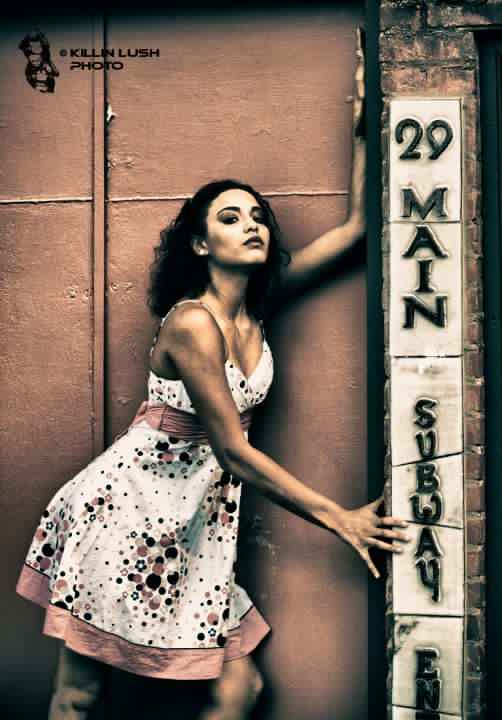 Female model photo shoot of Moraima Cepero in downtown bisbee