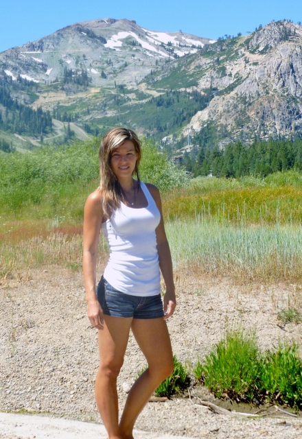 Female model photo shoot of Harmony D in Squaw Valley, California